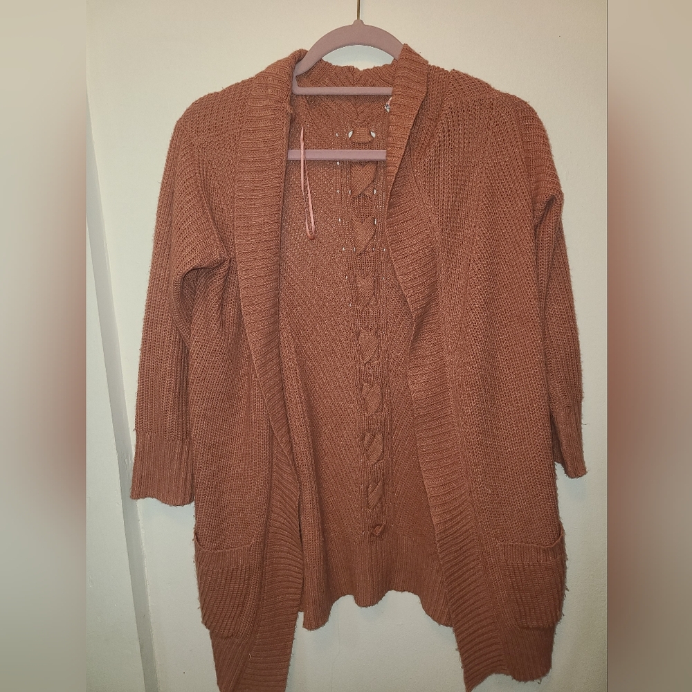 Pink Rose Women's Soft & Warm Pink Cardigan Sweater